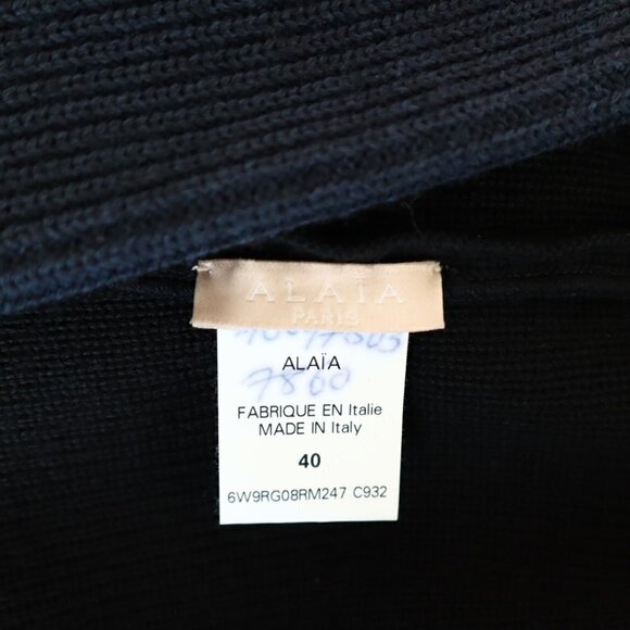 Alaïa Navy Black Colorblock Blouson Wool Sweater Dress $3940 New NWT 40 8 - Picture 10 of 10